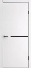 Межкомнатная дверь винил ДП-50.1 White Pearl/черная кромка