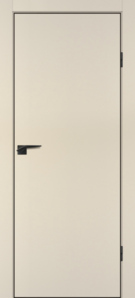 Межкомнатная дверь ПЭТ P-1 ABS Бежевый/черная кромка