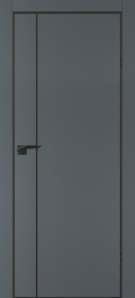 Межкомнатная дверь ПЭТ P-21 ABS Графит мат/черная кромка