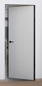Межкомнатная скрытая дверь PХ-0 REVERSE Invisible AL черная 4-х сторон