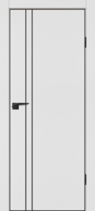  Межкомнатная дверь ПЭТ P-20 ABS Белый мат/черная кромка