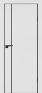 Межкомнатная дверь ПЭТ P-21 ABS Белый мат/черная кромка