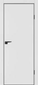 Межкомнатная дверь ПЭТ P-1 ABS Белый матовый/черная кромка