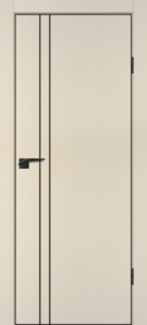 Межкомнатная дверь ПЭТ P-20 ABS Бежевый/черная кромка