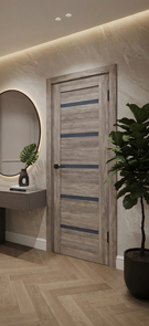   Межкомнатная дверь экошпон ПСЛ-7 Сан-ремо серый