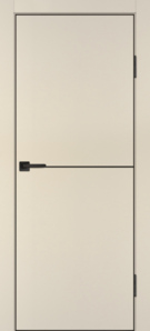 Межкомнатная дверь ПЭТ P-19 ABS Бежевый/черная кромка