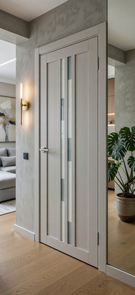  Межкомнатная дверь экошпон Турин_551.121 Пепельный/металюкс