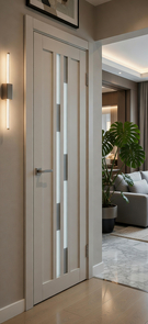  Межкомнатная дверь экошпон Турин_551.121 Пепельный/металюкс