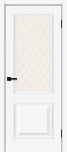  Межкомнатная дверь ПЭТ Классик-13 White Silk / White Сrystal