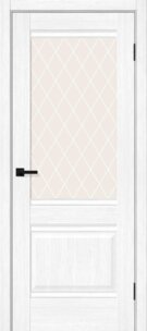 Межкомнатная дверь с эко шпоном Прима-3 Snow Melinga