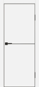  Межкомнатная дверь ПЭТ P-19 ABS Белый мат/черная кромка