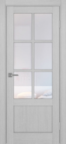 Межкомнатная дверь экошпон Турин_541ПФ.2221 Дуб серый/стекло пр.