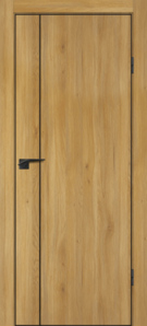 Межкомнатная дверь ПЭТ P-21 ABS  Дуб золотистый/черная кромка