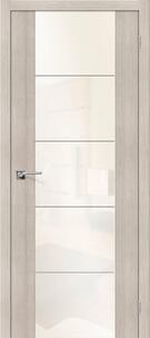 Межкомнатная дверь с Эко шпоном V4 Cappuccino Veralinga White Pearl
