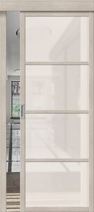 Межкомнатная раздвижная дверь с эко шпоном Твигги V4 Cappuccino Veralinga