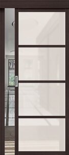 Межкомнатная раздвижная дверь с эко шпоном Твигги V4 Wenge Veralinga