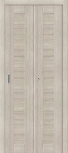 Межкомнатная дверь складная с Эко шпоном Порта-21 Cappuccino Veralinga