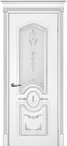 Межкомнатная дверь окрашенная Смальта 11 ПО Ral 9003 патина серебро