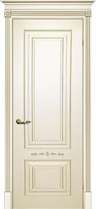 Межкомнатная дверь окрашенная Смальта 04 ПГ Ral 1013 патина золото