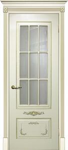 Межкомнатная дверь окрашенная Смальта 09 ПО Ral 1013 патина золото