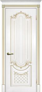 Межкомнатная дверь окрашенная Смальта 13 ПГ  Белый Ral 9003 золото