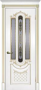 Межкомнатная дверь окрашенная Смальта 13 ПО  Белый Ral 9003 золото