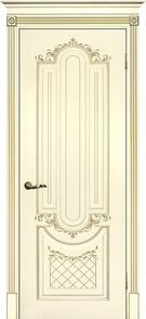 Межкомнатная дверь окрашенная Смальта 13 ПГ Ral 1013 патина золото