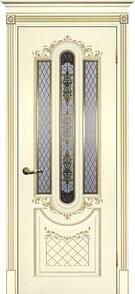 Межкомнатная дверь окрашенная Смальта 13 ПО Cлоновая Кость Ral 1013 золото