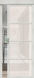 Межкомнатная раздвижная дверь с эко шпоном Твигги V4 Bianco Veralinga