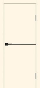  Межкомнатная дверь с эко шпоном P-19 AL черный молдинг Магнолия