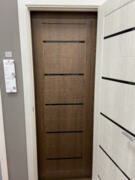 Межкомнатная дверь с эко шпоном Мода-22 Black Line Brown Dreamline