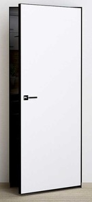    Межкомнатная скрытая дверь PХ-0 Invisible AL черная с 4-х сторон