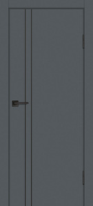  Межкомнатная дверь с эко шпоном P-20 черный молдинг Графит