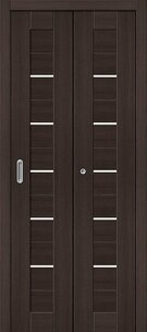 Межкомнатная дверь складная с Эко шпоном Порта-22 Wenge Veralinga