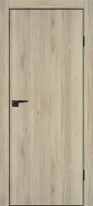 Межкомнатная дверь ПЭТ P-1 Дуб молочный/черная кромка