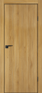 Межкомнатная дверь ПЭТ P-1 Дуб золотистый/черная кромка