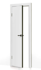 Межкомнатная дверь с экошпоном ДП-50 White Pearl/черная кромка