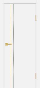   Межкомнатная дверь с эко шпоном P-20 AL золотой молдинг белый