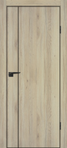 Межкомнатная дверь ПЭТ P-21 ABS Дуб молочный/черная кромка
