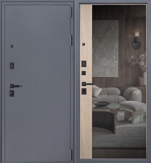 Входная дверь Беркут дуб галиф натуральный с зеркалом