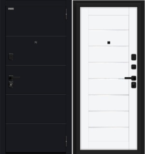 Входная дверь Прайм Black Shell/White Silk