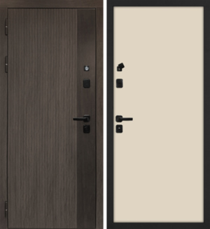 Входная дверь Вертикаль/Гладкая бежевый матовый