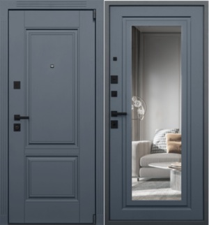 Входная дверь Гермес Неоклассика зеркало ELIT Графит