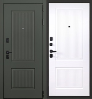  Входная дверь Сканди силк Олива/белый матовый