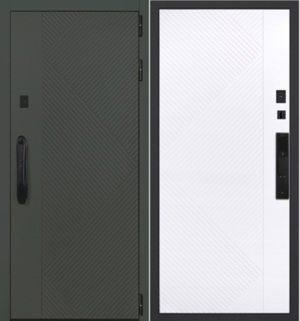 Входная дверь Смарт Лима силк олива/белый матовый