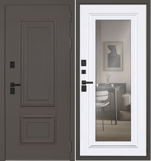 Входная дверь Норильск Термо с зеркалом / белый