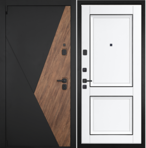  Входная дверь Геометрия 070  молдингом белый матовый