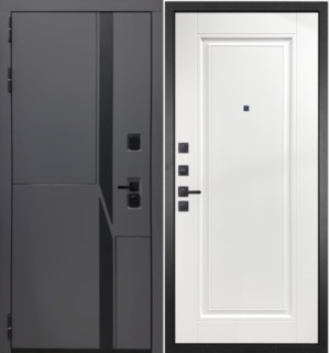  Входная дверь НаноБлэк лайн 040 силк сноу