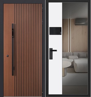  Входная дверь Матрикс с зеркалом Smart Lock H-11