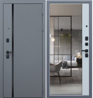  Входная дверь Манчестер с зеркалом лайт софт грей